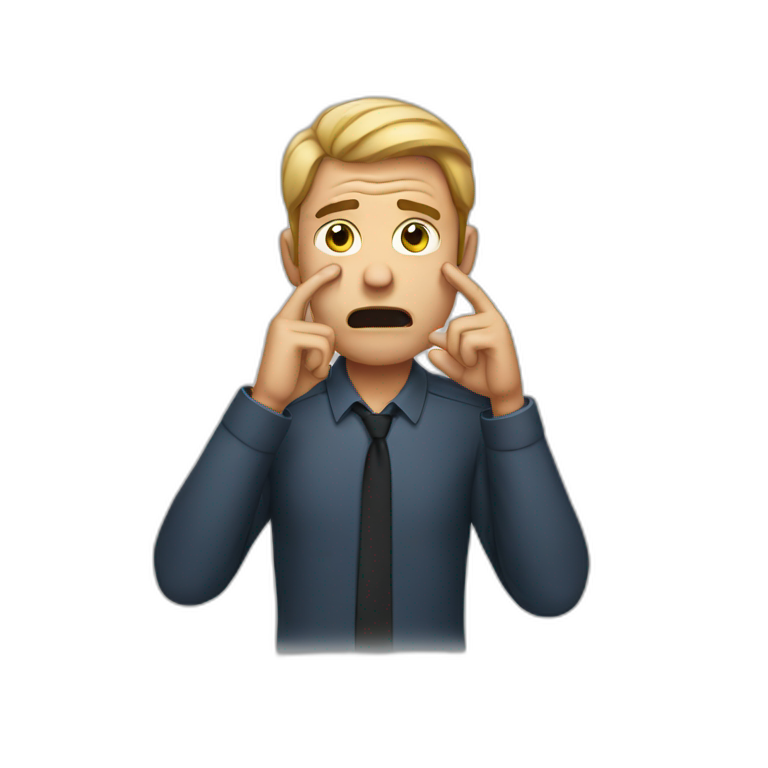  Man with his hand on his face disappointed emoji