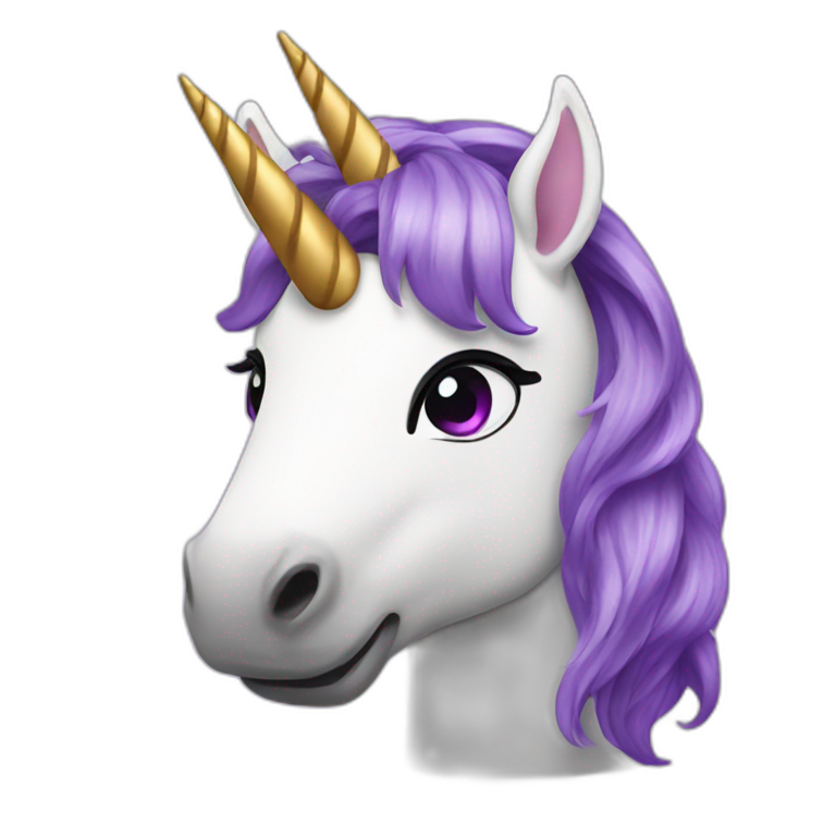 unicorn with purple hair emoji