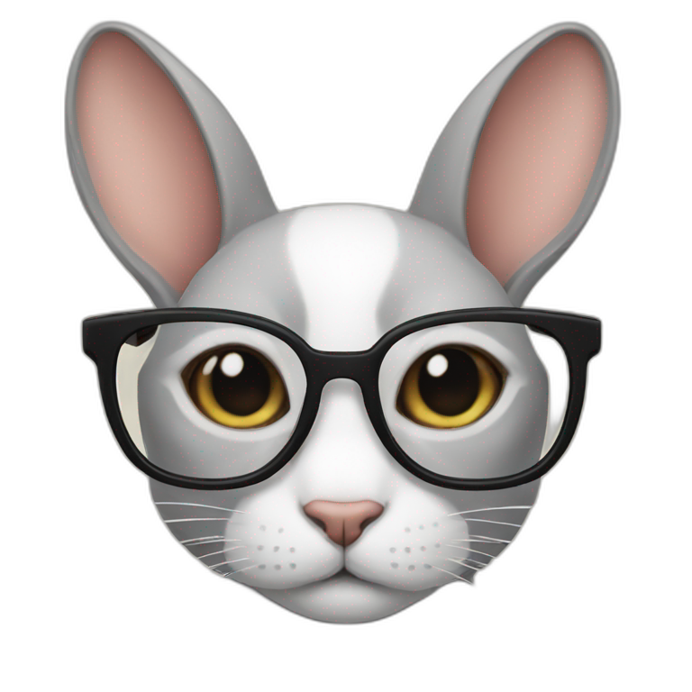 rabbit cat wearing glasses emoji