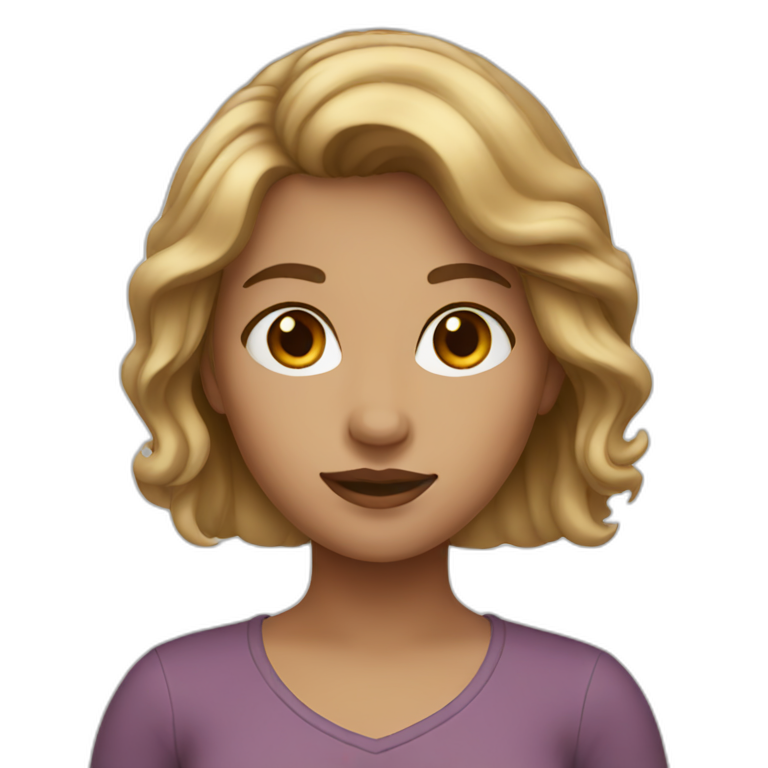 Girl with Brown and blonde hair emoji