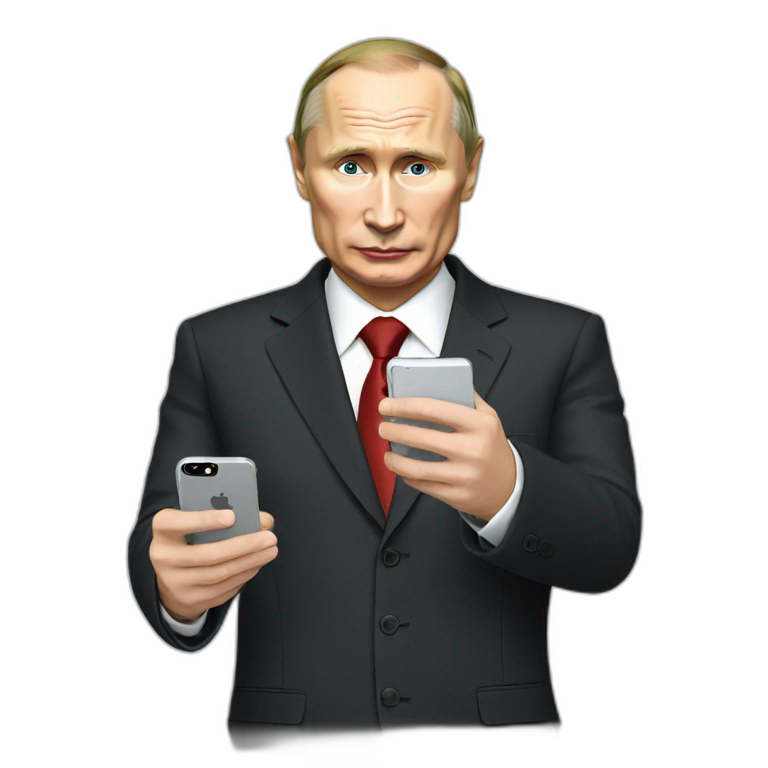 Putin with iphone emoji