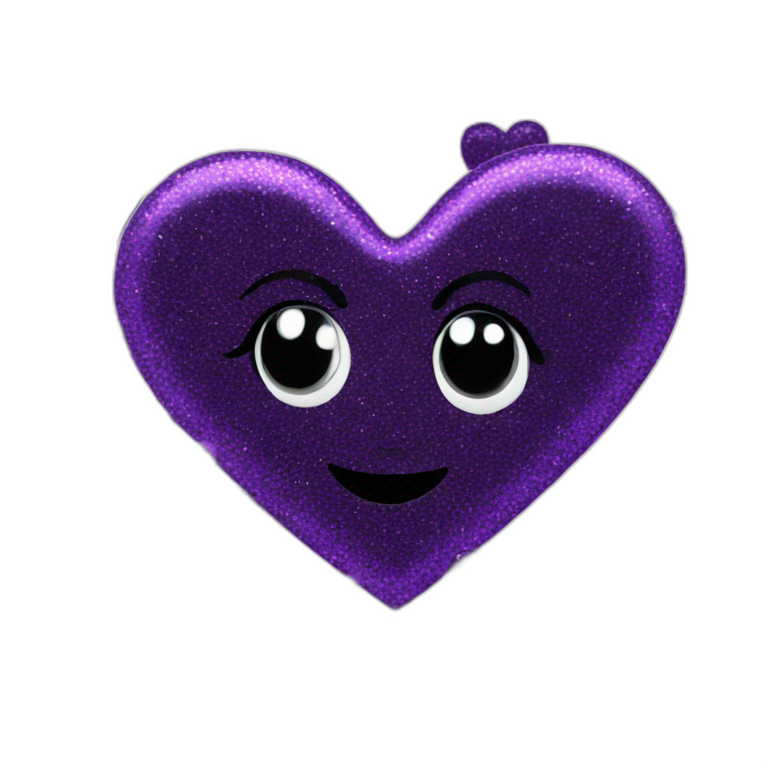 Black and purple glitter heart emoji