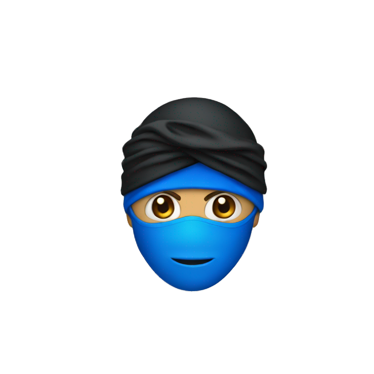 hacker with blue wear with black turban emoji