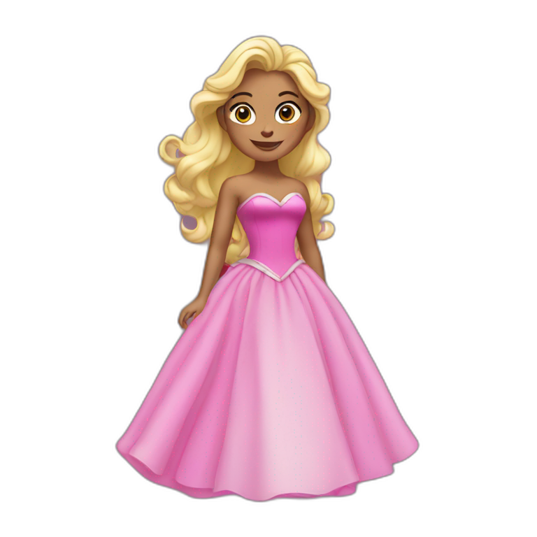 Aurora with pink dress emoji