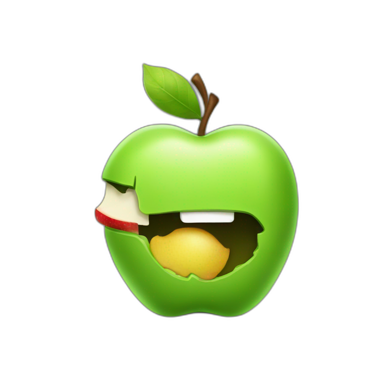 Apple eating android emoji
