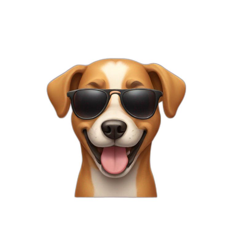 dog with sunglasses smiling emoji