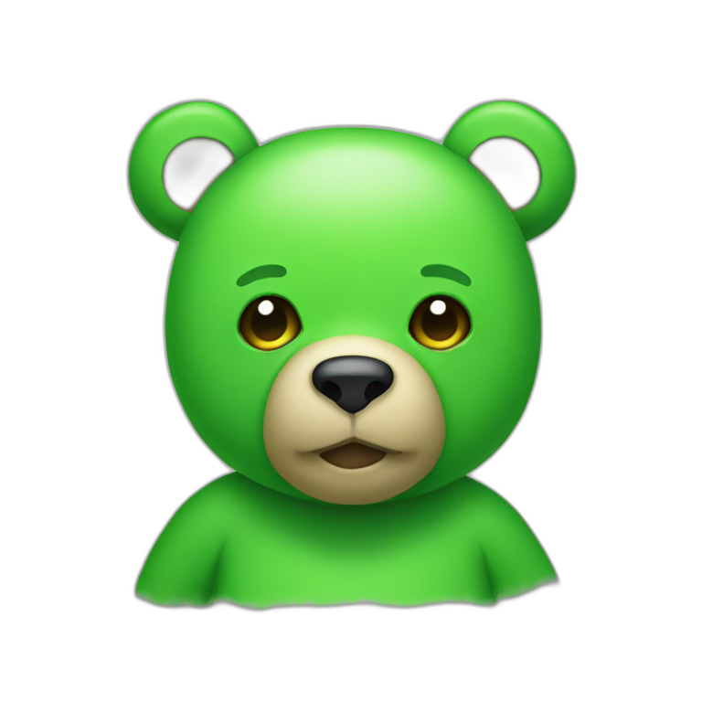 A green bear body emoji