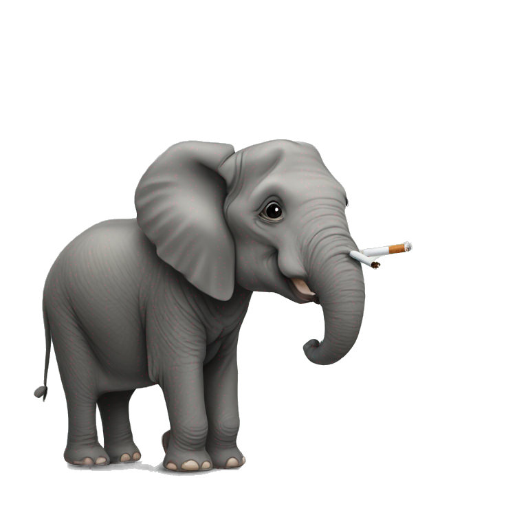 Elephant smoke cigarette emoji