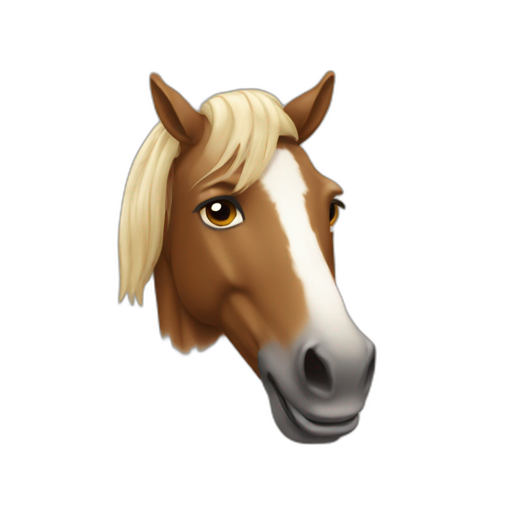 Emoji qui pense à un cheval emoji