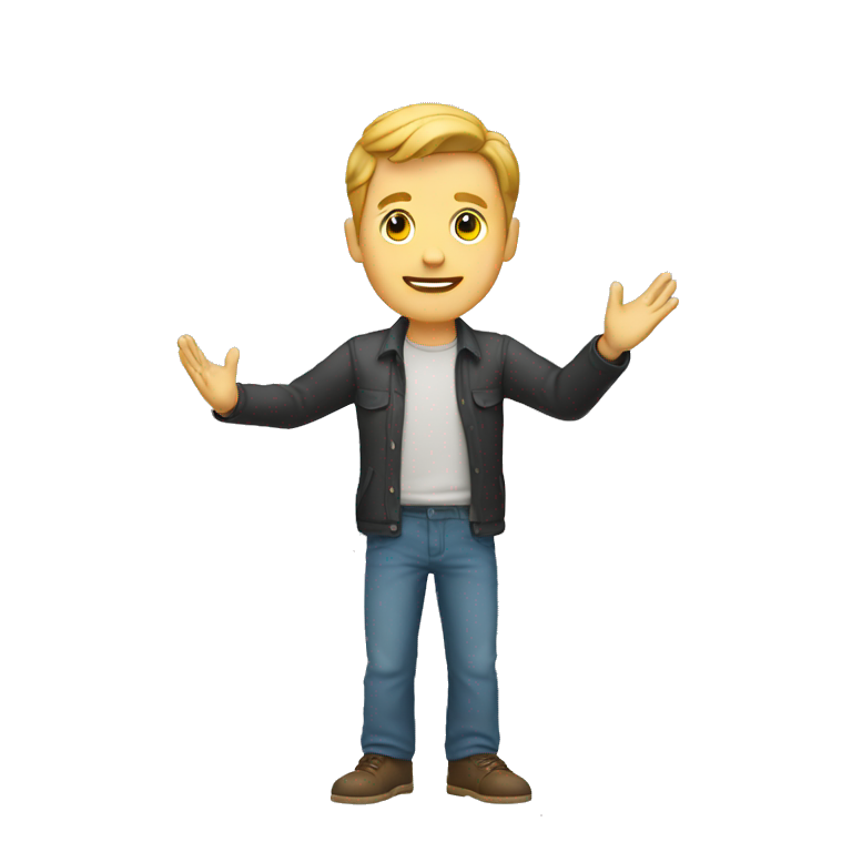 White man (full-body) (both arms raised) emoji