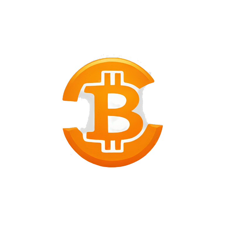 orange bitcoin logo, flat design emoji