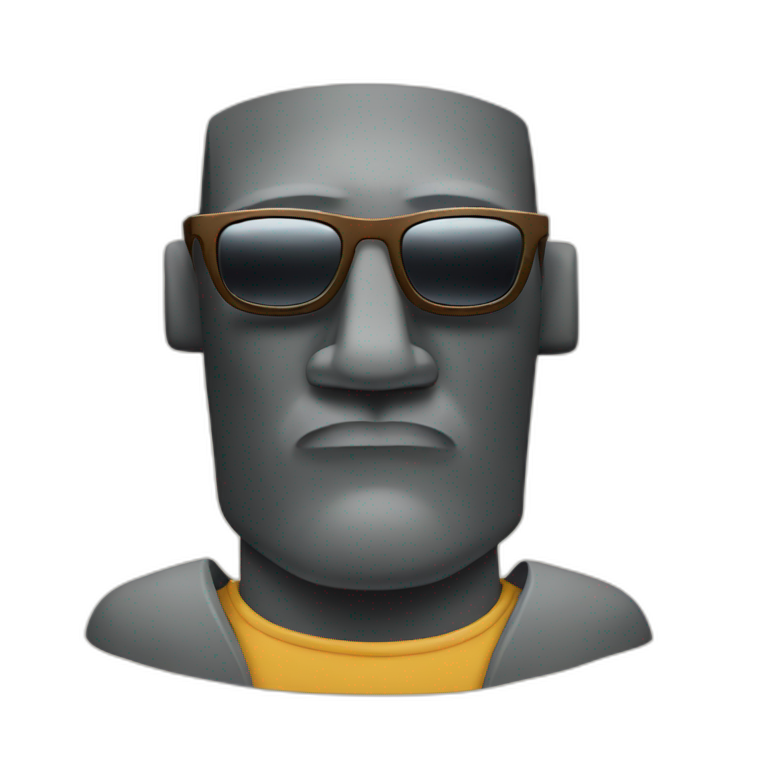 moai wearing sunglasses emoji