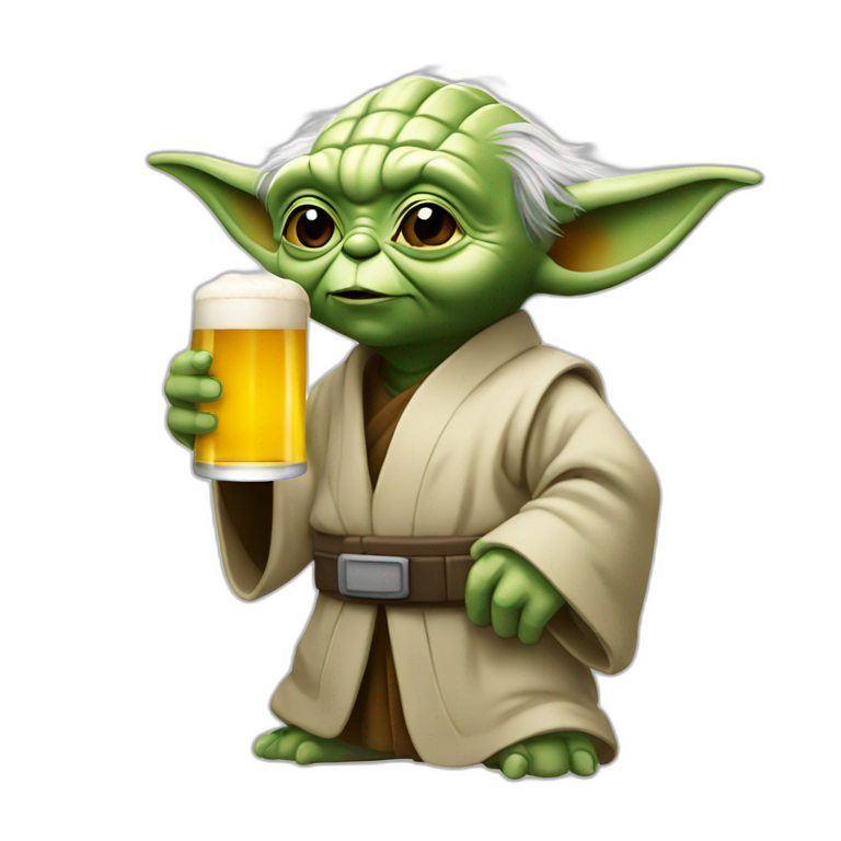 Yoda qui boit de la bière  emoji
