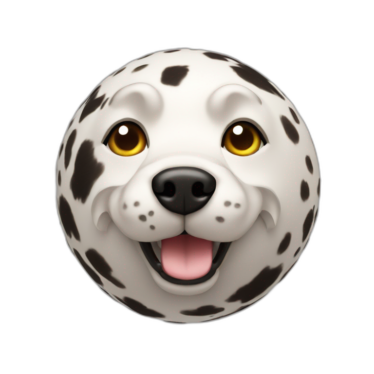 3d sphere with dog skin pattern texture emoji