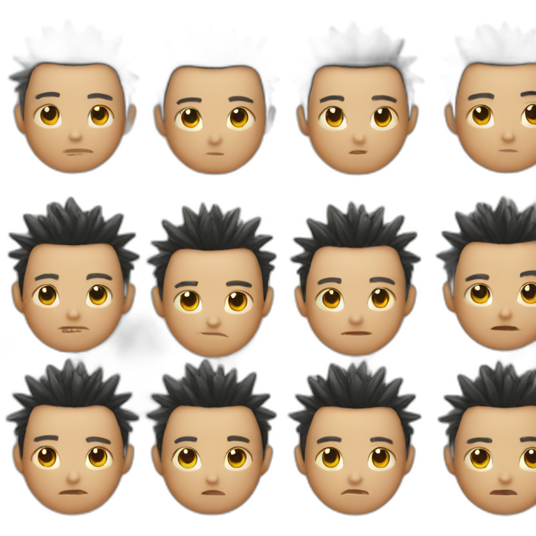 asian boy with spiky hair in leather hoodie emoji