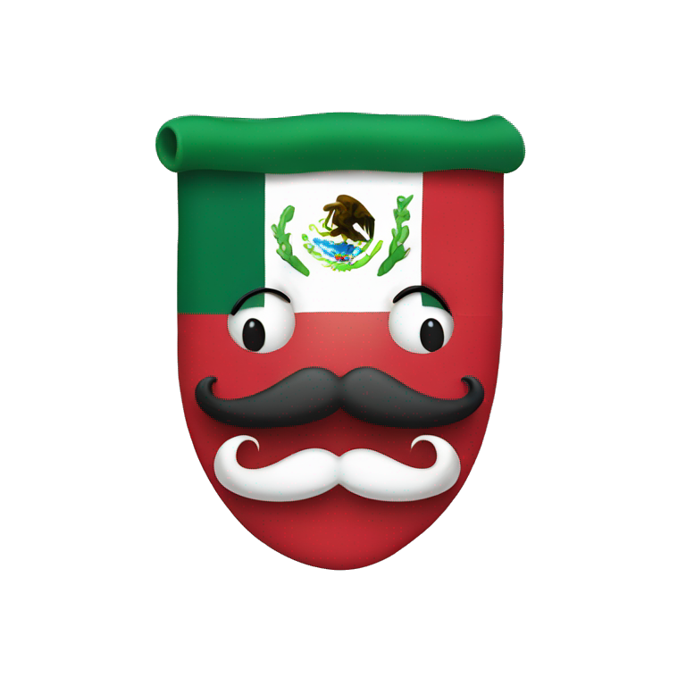 Mexican flag with a mustache  emoji