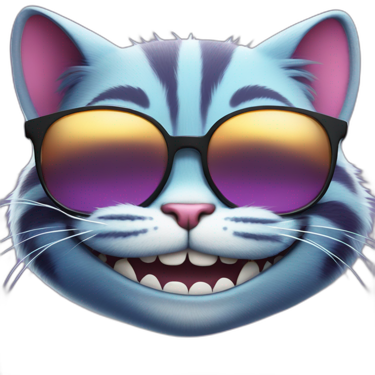 Cool Smiling Cheshire Cat with sunglasses  emoji