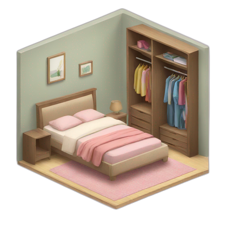 bedroom with closet emoji