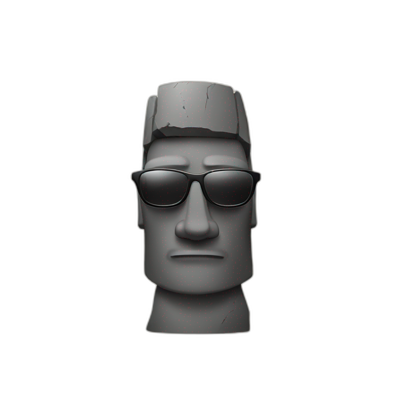 Moai with sunglasses  emoji