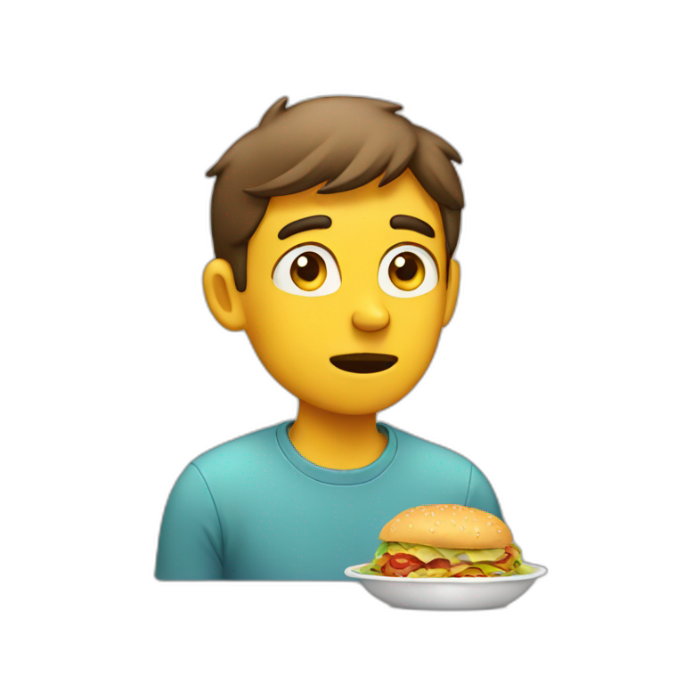 Guy thinking about food emoji
