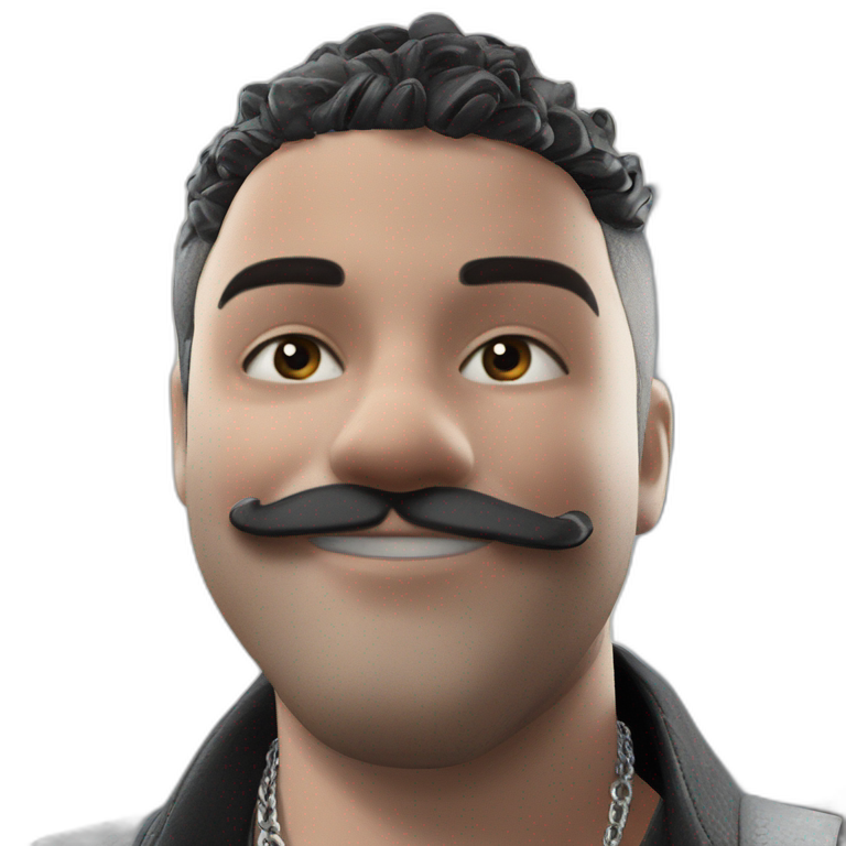 confident black-haired man with beard emoji