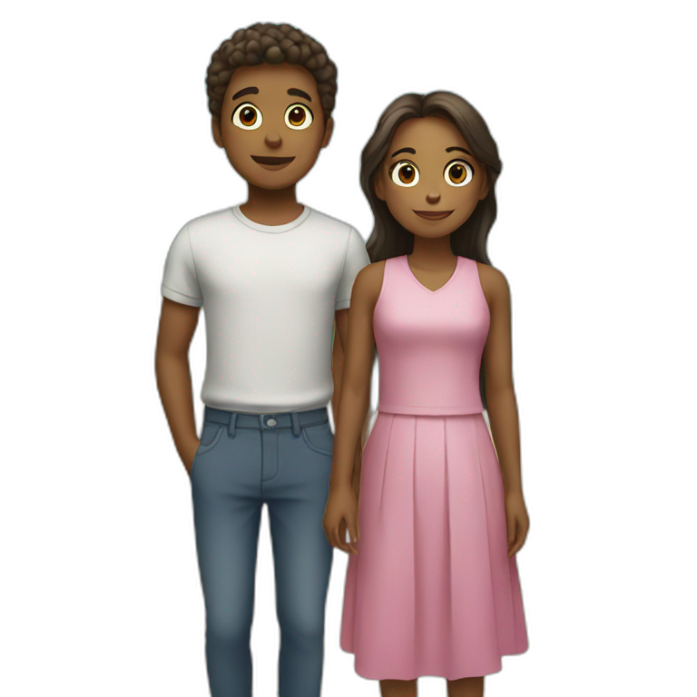 boy and girl standing next to each other emoji