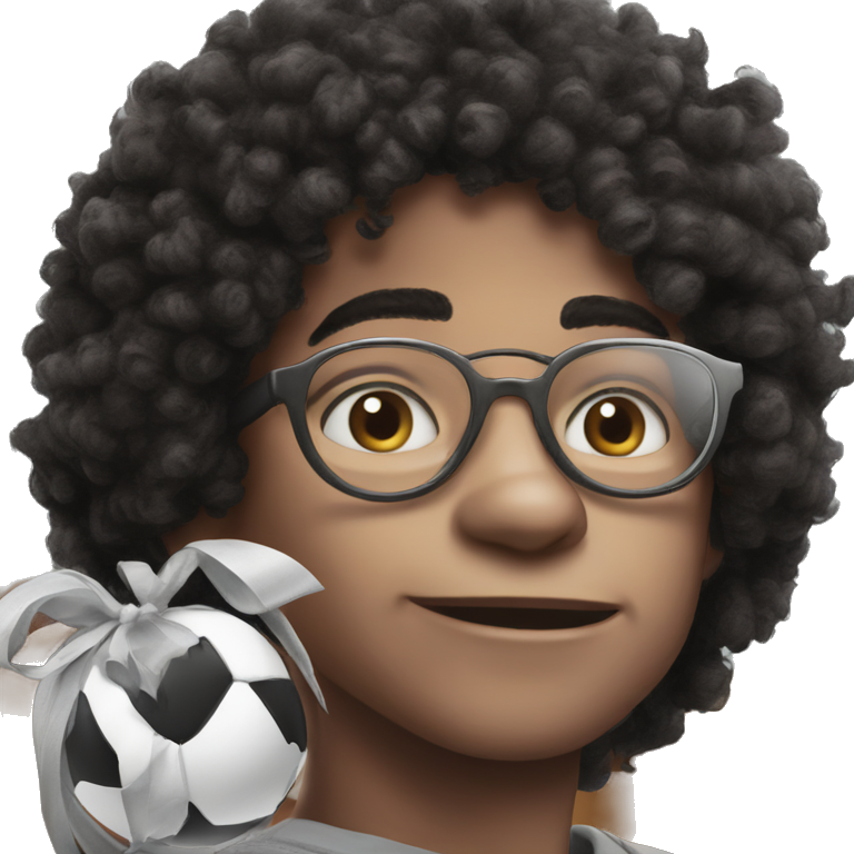confident afro boy glasses portrait emoji