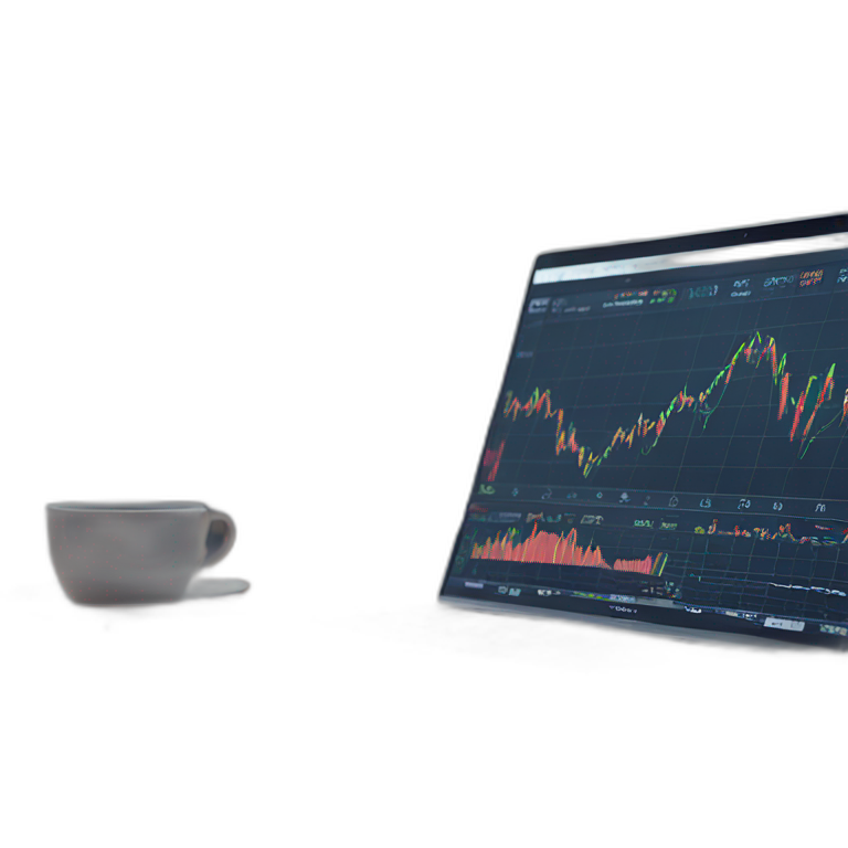 stock market charts on a laptop emoji