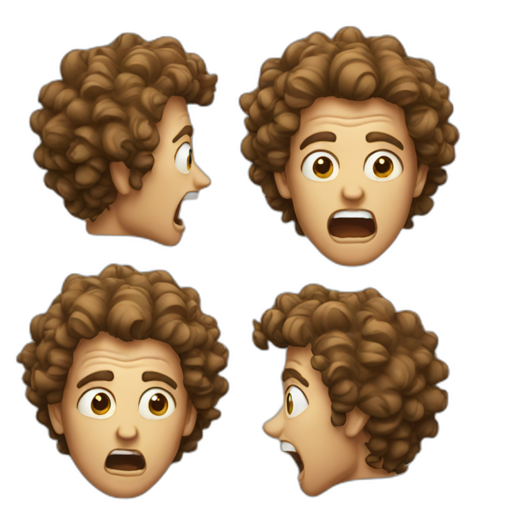 Curly-hair-man-screaming emoji