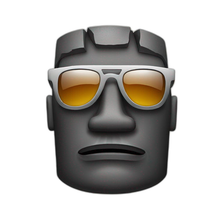 moai with sunglasses on emoji