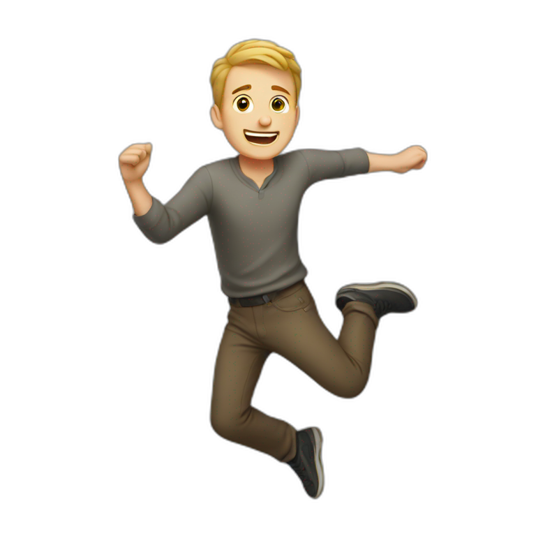 White man is jumping emoji