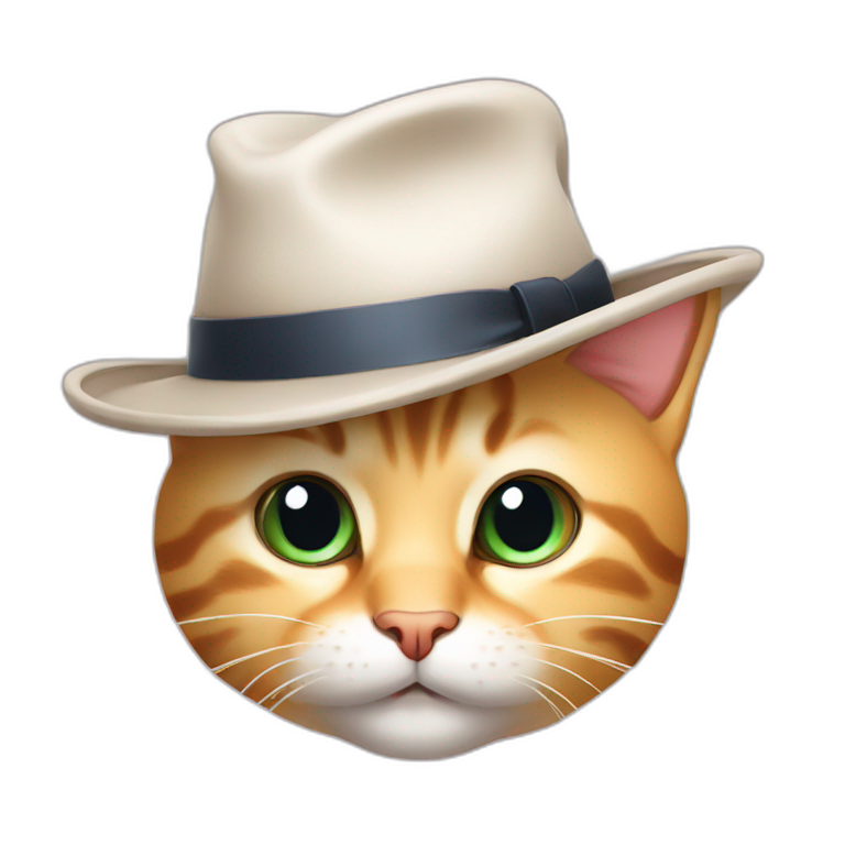 cute cat whit hat emoji