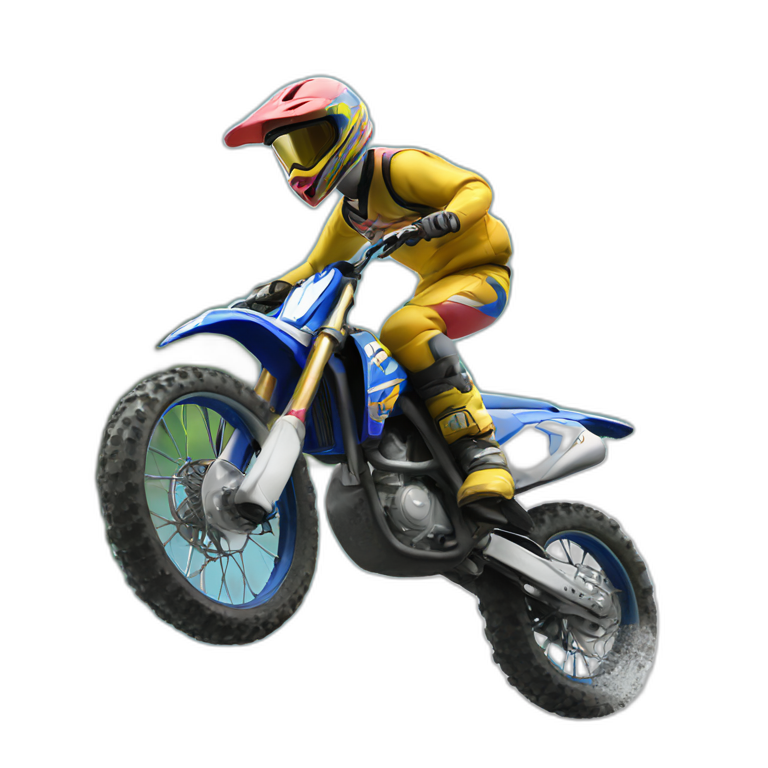 Motocross bike jumping over lake emoji