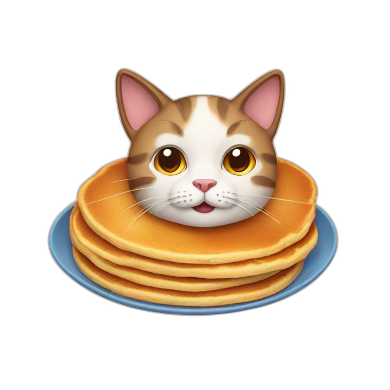 Cat with pancakes emoji AI Emoji Generator