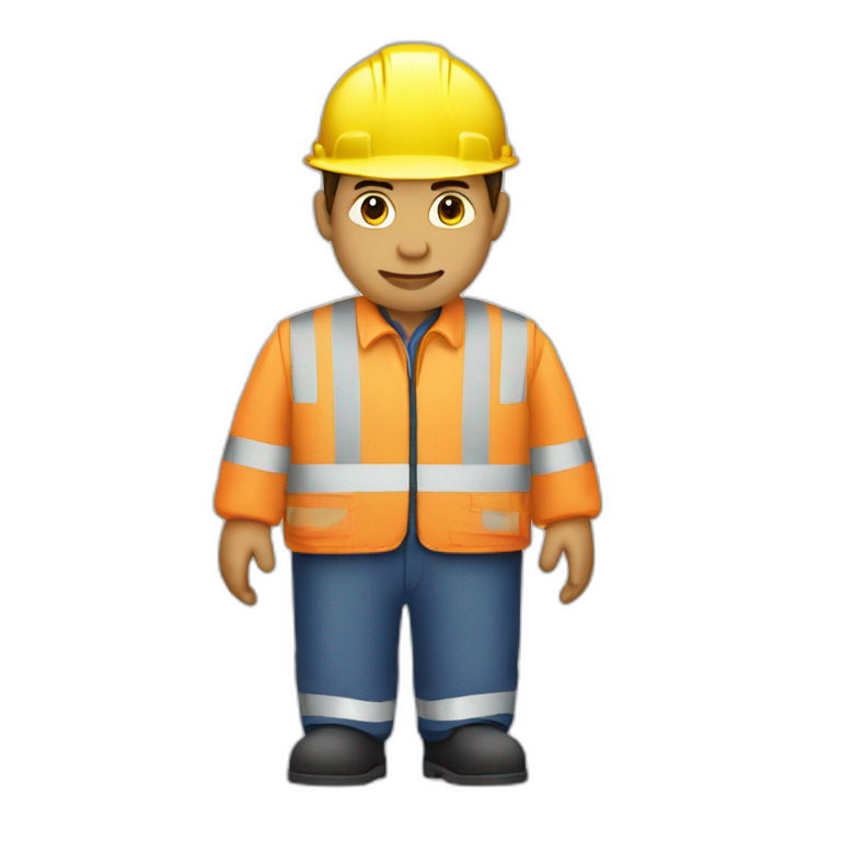 person inspecting road works normal clothes white emoji