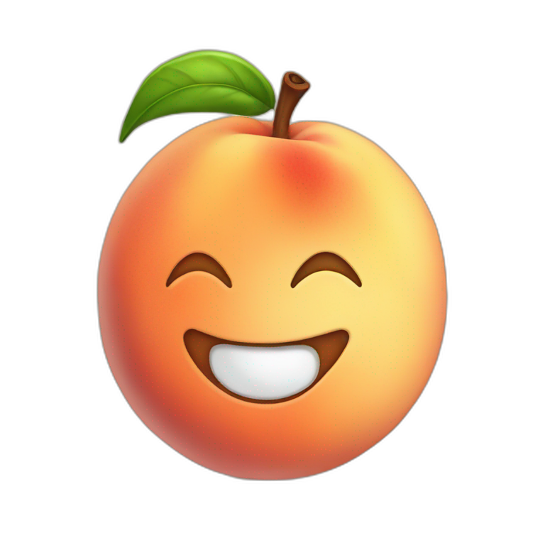 sweaty peach emoji
