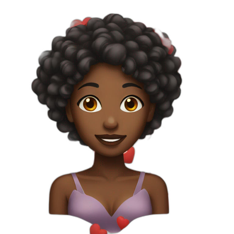 black woman in love emoji
