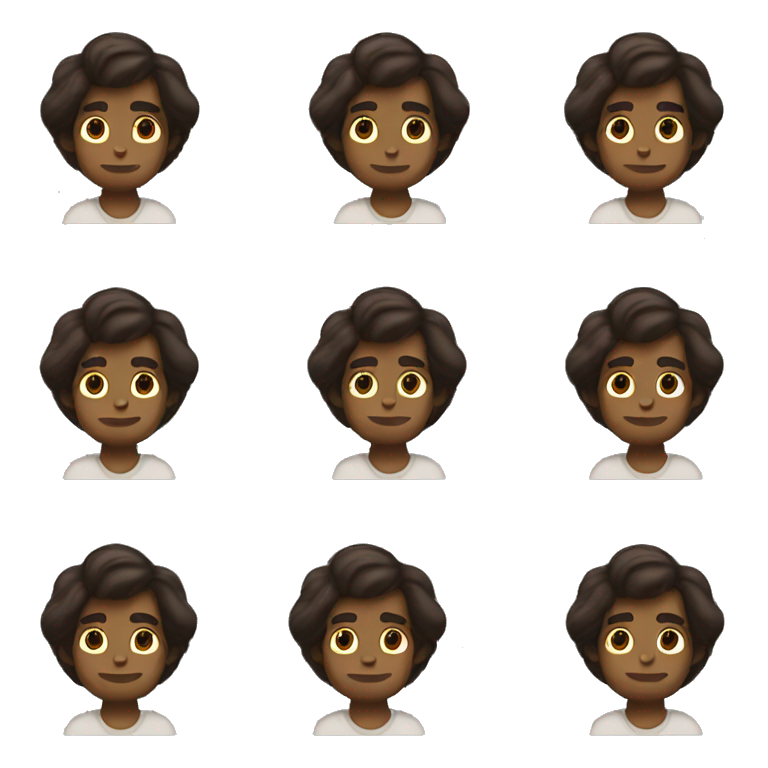 brown boy with shoulder length hair emoji