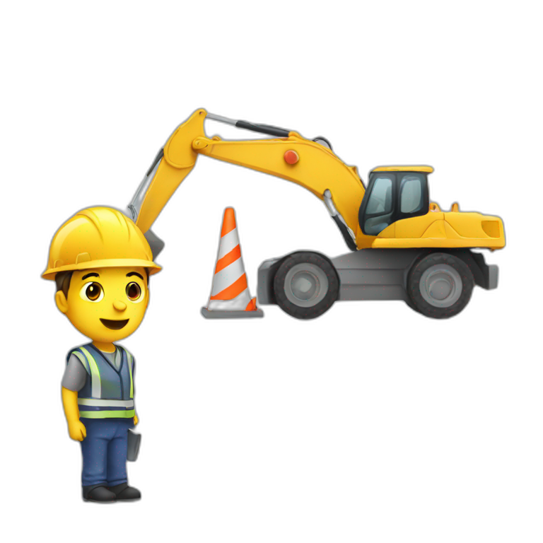 person watching road works emoji