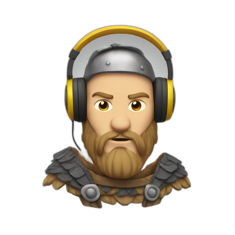 viking listening music on headphones emoji