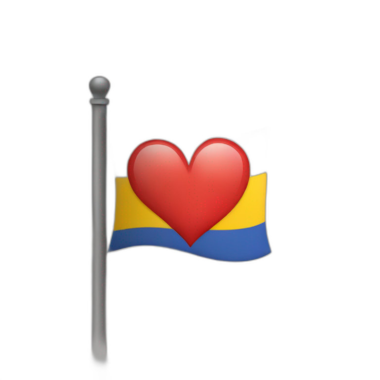 flag with heart emoji