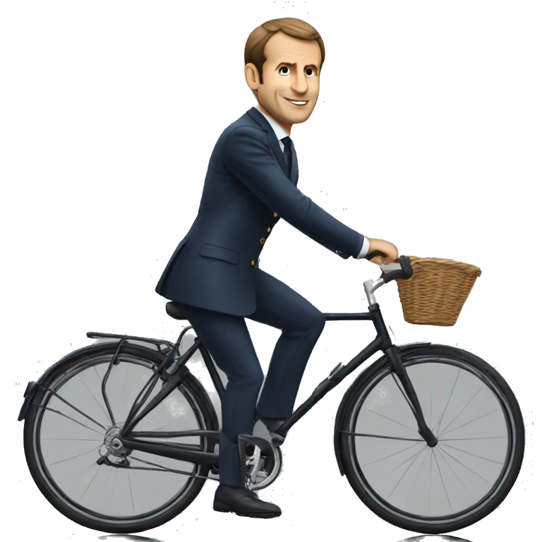 Macron sur un velo emoji