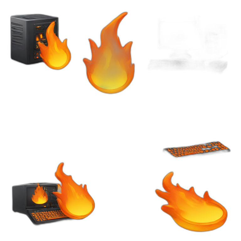 flaming pc hardware emoji