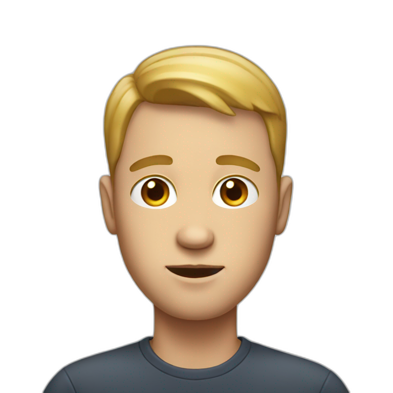 white guy with very big head emoji