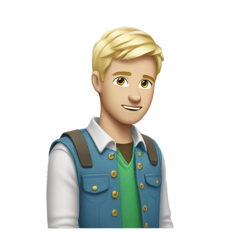 "blonde haired boy in vest" emoji