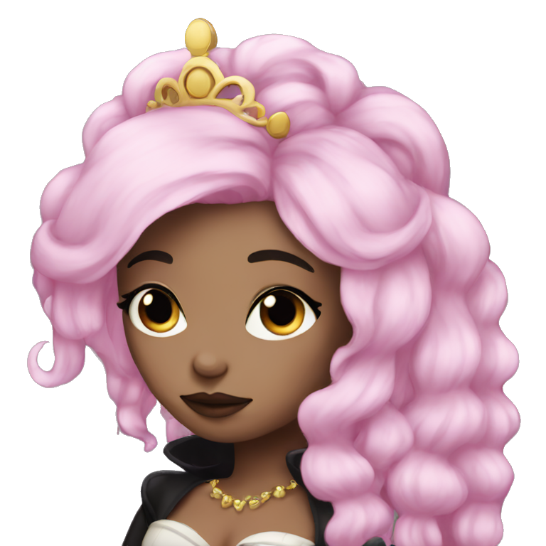 goth princess with pastal pink hair emoji