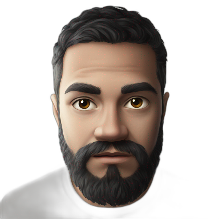 serious black-haired man with beard emoji