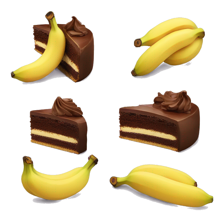 Banana eating chocolate cake  emoji