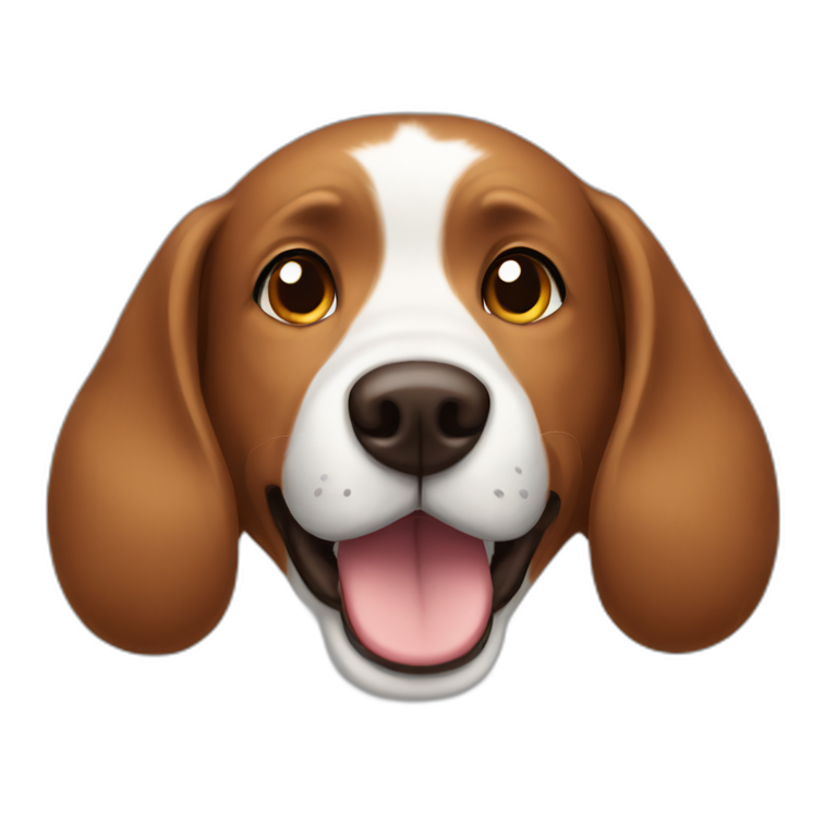 brown dog with white spot on chest emoji
