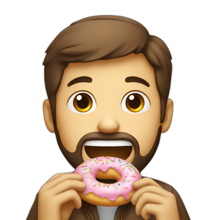 Happy developer eating donut emoji